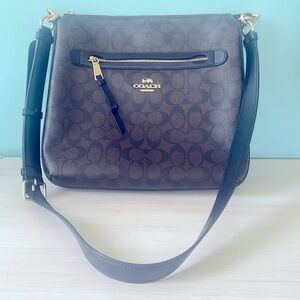 Coach purse. Crossbody/hobo style. Dark brown.